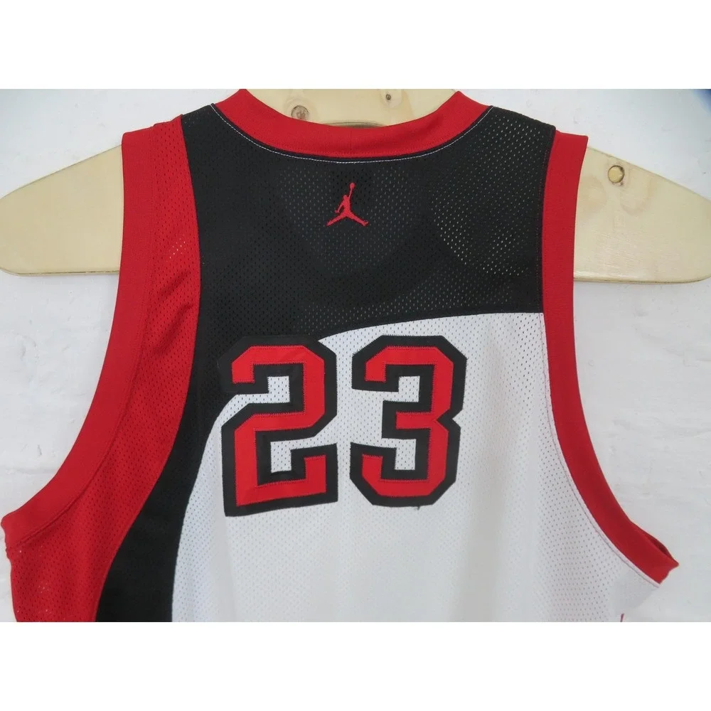 Vtg Air Jordan Jersey Mens 3XL White Red Mesh Sleeveless 23 Basketball Tank Top